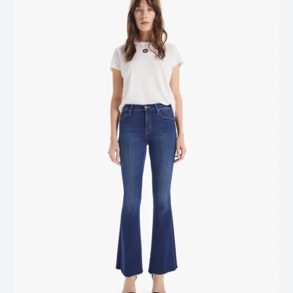 MOTHER The Weekender Ankle Fray Jeans Home Movies 30